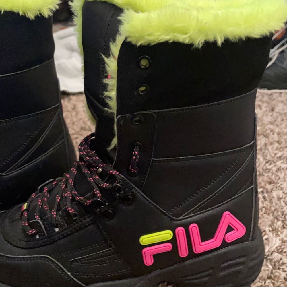 Fila boots red green and pink